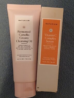 Naturium Fermented Camellia Creamy Cleansing Oil & Vitamin C Complex Serum